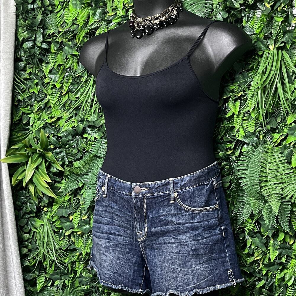 MOSSIMO Shorts Women 12 Blue Denim Cut Off Distressed Jeans 2753‎